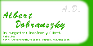 albert dobranszky business card